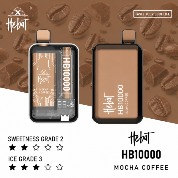一次性電子煙｜HEBAT 喜貝 10000口 - 摩卡咖啡口味