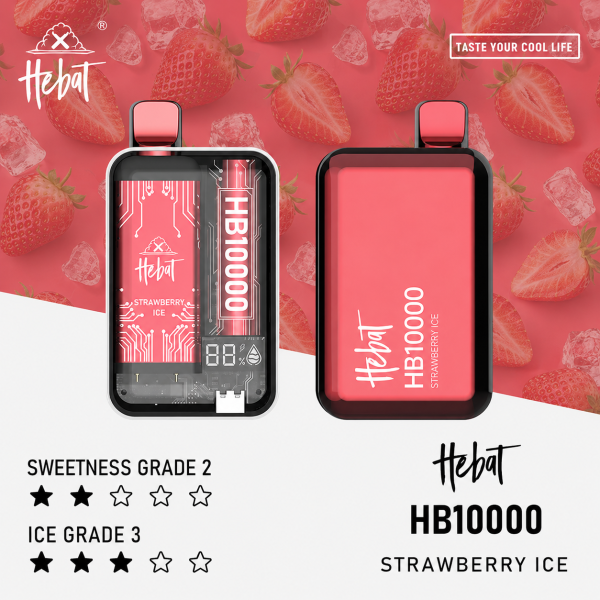 一次性電子煙｜HEBAT 喜貝 10000口 - 草莓冰口味