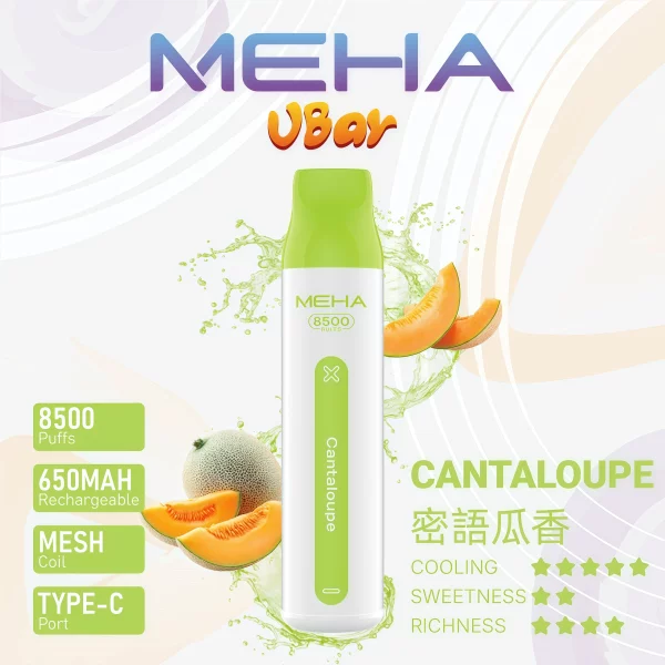 一次性電子煙｜MEHA 魅嗨 VBar 小白條 - 蜜語瓜香