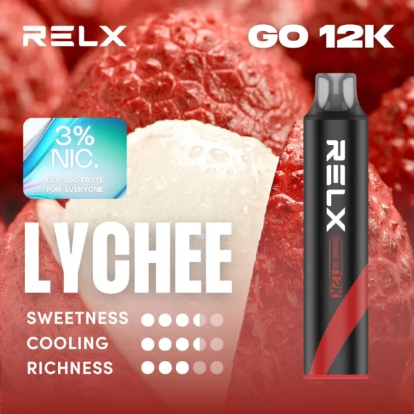 一次性電子煙｜RELX 悅刻 Smash Go 黑條 - 荔枝口味