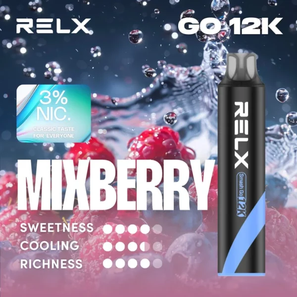 一次性電子煙｜RELX 悅刻 Smash Go 黑條 - 莓果口味